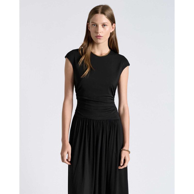 Cue Stretch Viscose Gathered Midi Dress image number 7